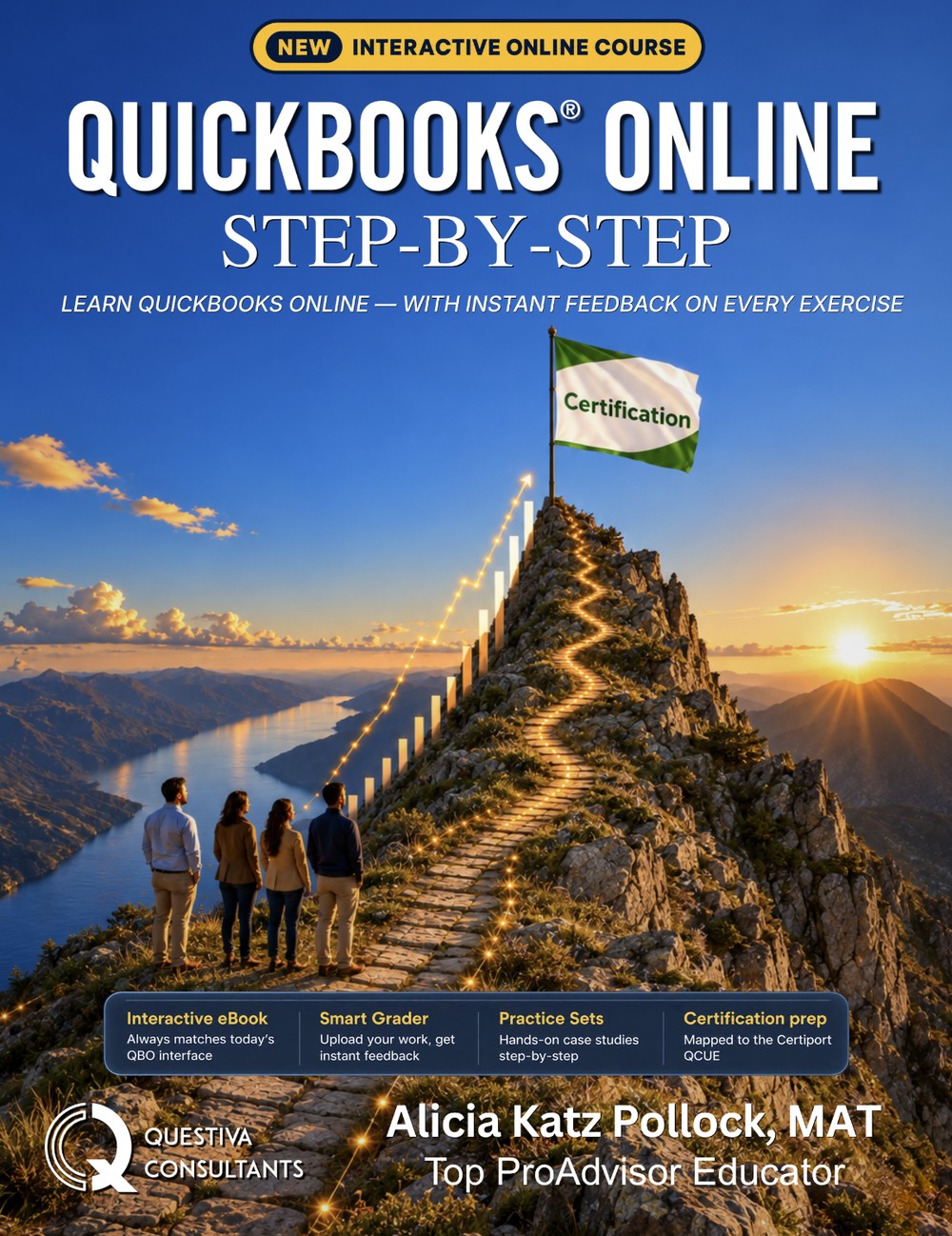 QuickBooks Online Step-by-Step 2026 e-learning cover, by Alicia Katz Pollock, MAT